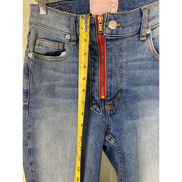 Vintage Y2k Revice Denim Heart Patch Work Jeans Size 27 - Picture 9 of 13